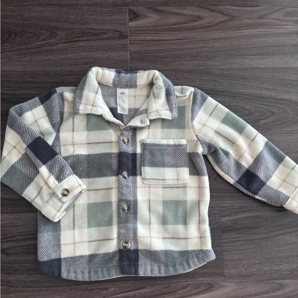 H&M Kids Plaid Fleece Shacket